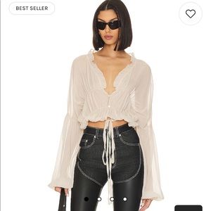 SNDYS BALI TOP IN CREAM size small